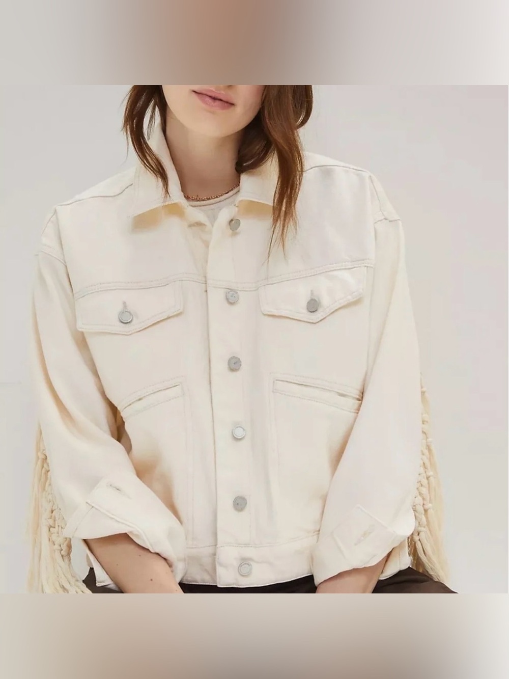 BlankNYC Sacha Fringed Denim Jacket - Picture 11 of 11